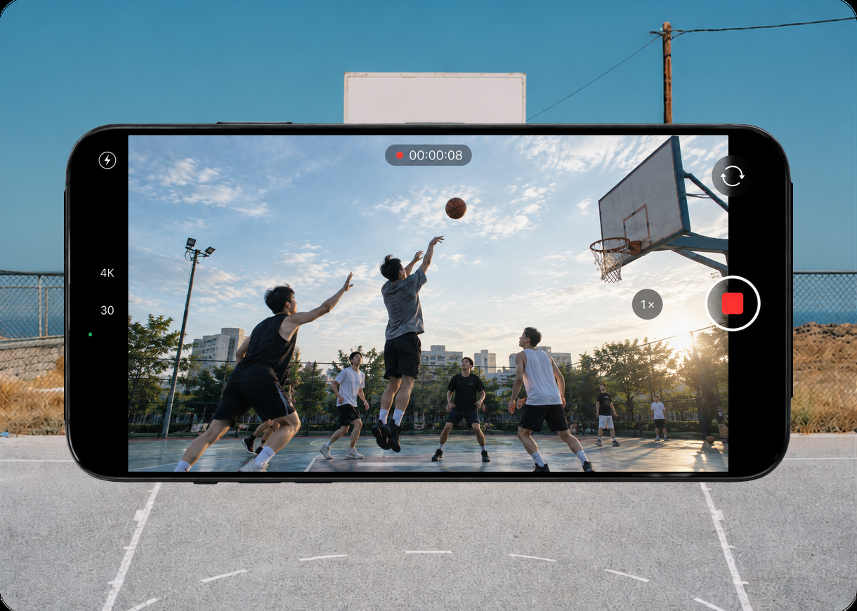 Record basketball game with your smartphone camera